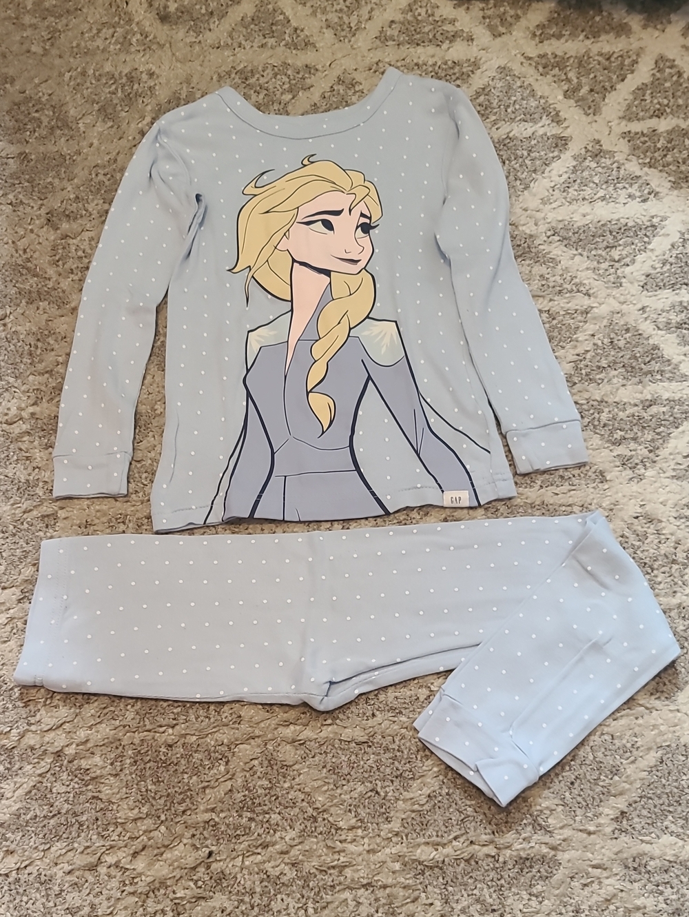 4 for $28 - baby GAP Disney Girls 6 Blue Frozen Elsa Pajama Set - 1 pair